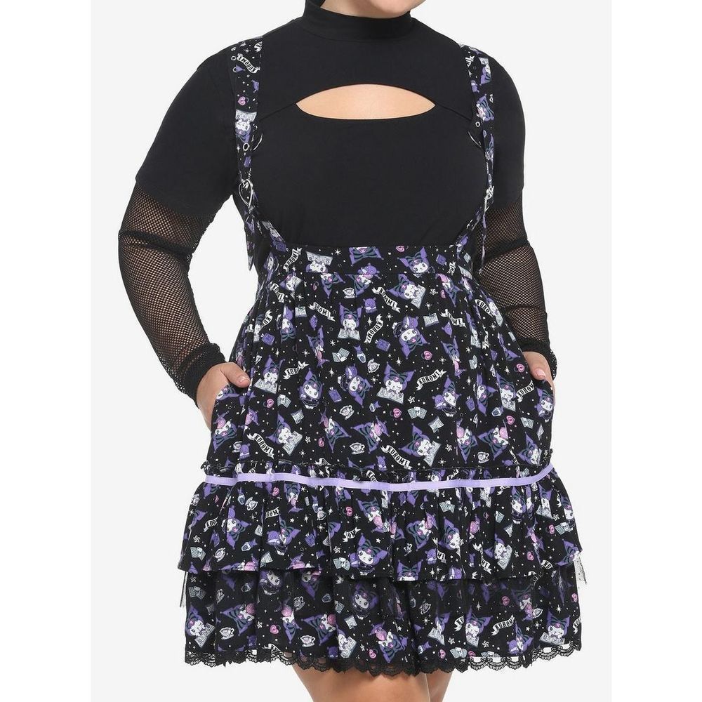 Kuromi Fortune Teller Tiered Suspender Skirt Plus Size 1